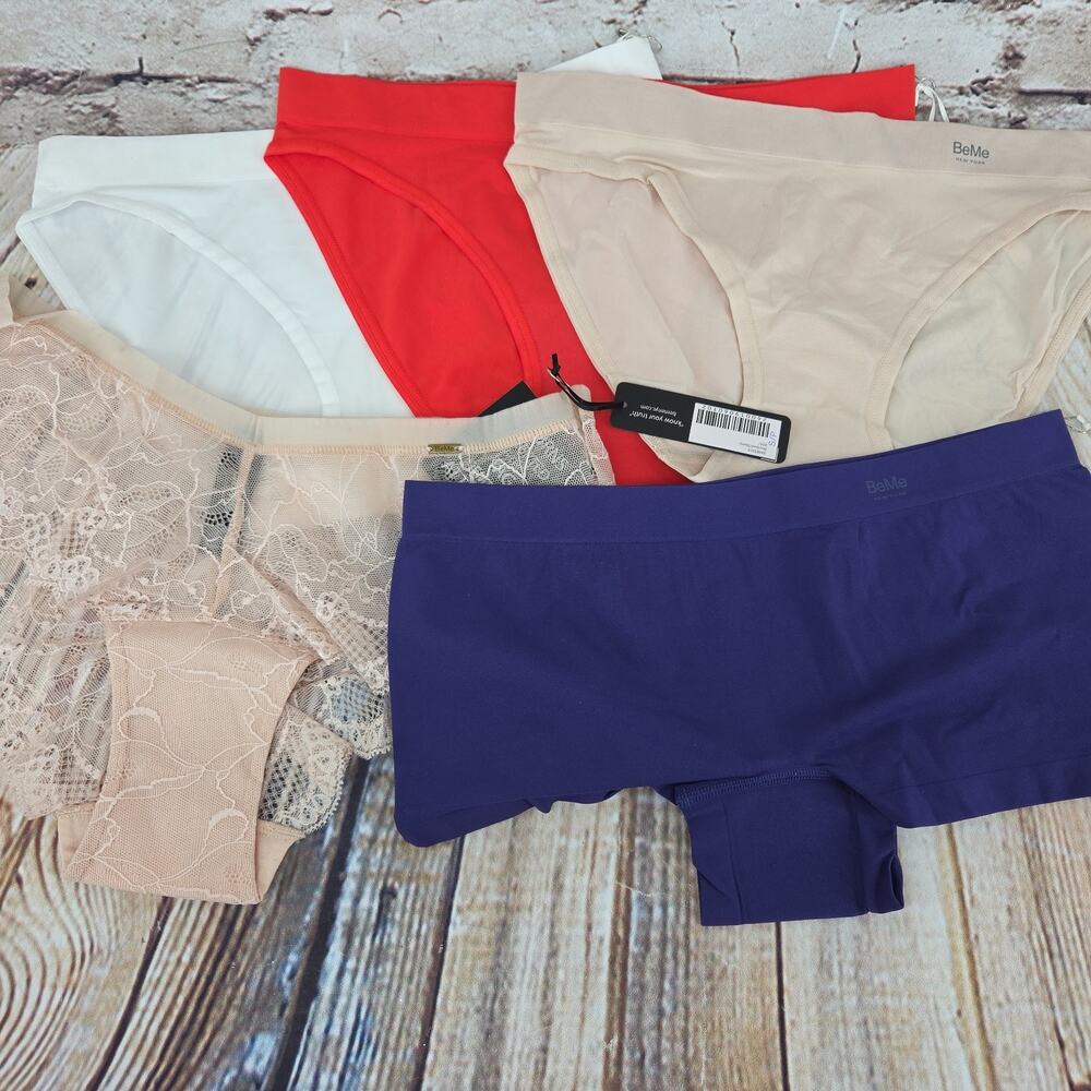 BeMe Underwear Size Small 5 Pair Of Underwear Boy Shorts Bikini All NEW